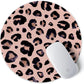 ITNRSIIET Round Mouse Pad with Stitched Edge Premium-Textured Waterproof Non-Slip Rubber Base Desktop Protection Mat Diameter 8.7 inches, Leopard Black Purple