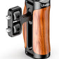 R075 Wooden Handle Grip Left Right Compatible for Sony A6400 A6600 A7III A7IV Nikon Canon Panasonic Camera Cage, for iPhone/Smartphone Video Rig Video-graphy Accessories Mobile Filming 1/4" Bracket