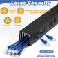 ZhiYo 99in(6X L16.5in) Professional Server Rack Cable Management Raceway, H2in x W2in Cable Raceway Kit, Electrically Safe PVC Open Slot Wire Raceway for Under Desk/Computer/Network Cords, Black