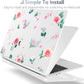 Batianda Premium Case for New MacBook Air 15 inch 2025 M4 2024 2023 with M3 M2 Chip, Floral Designed Protective Plastic Hardshell & Keyboard Cover & Screen Protector, Spring Flowers, Peach Rose