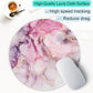 ITNRSIIET Round Mouse Pad with Stitched Edge Premium-Textured Waterproof Non-Slip Rubber Base Desktop Protection Mat Diameter 8.7 inches, Pink Abstract Marble