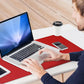 KINGFOM Desk Pad Office Desktop Protecter, PU Leather Desk Mat Blotters Organizer with Comfortable Writing Surface (47.2" x 23.6", Black+Red)