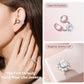 Kinglucky Jewelry-Inspired Clip-On Earbuds with Diamond Earrings, Comfortable Fit & 40H Playtime Open Ear Bluetooth 5.4 Wireless Headphones for Women, Small Ears, Sports & Glasses Rose Gold