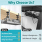 Under Desk Cable Tray - Black, No Drill Cable Organizer with Clamp for Wire Management, PC Cord Organizer & Workspace Accessories (2 Pack)