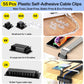 [313Pcs] Cable Management Kit, 67 Adhesive Cable Clips, Topavatop Desk Cord Organizer, 22 Reusable Cable Strap, 4 Cable Sleeve Split, 200 Nylon Cable Zip Ties with 20 Mounts for TV Office Home, Black