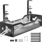 Under Desk Cable Management Tray No Drill, Metal Mesh Cable Management Under Desk with Clamp Mount, 2 Hole Cable Tray with Wire Management and Cord Organizer for Home Office Standing Desk