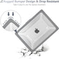 Batianda Case for New MacBook Air 13 inch 2025 M4 Chip 2024 2022 Release A3240 A3113 A2681 Model,Honeycomb Heavy Duty Protective Hard Shell with TPU Bumper Fold Kickstand & Keyboard Cover, Grey