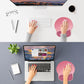 ITNRSIIET Ergonomic Mouse Pad with Wider Memory Foam Wrist Rest +17% - Curved Cushion Reduces Pressure 20%, Pain Relief, Non-Slip, Smooth, Cute Colors, 9.85 x 9 in, Pink Ombre