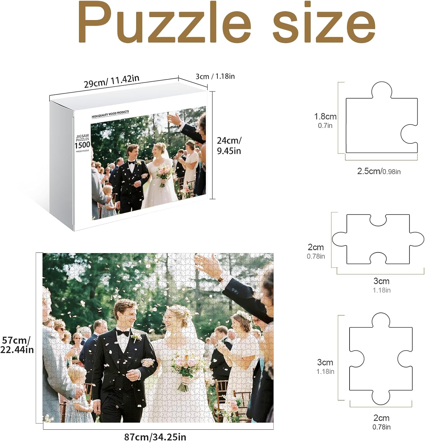 Personalized Photo Puzzle with Glossy Finish – Custom Jigsaw Puzzle 120/200/300/500/1000/1500 Pieces for Family, Couples, Pets, Birthdays, and Weddings (1500-Horizontal)