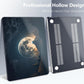 Batianda Premium Case for New MacBook Air 15 inch 2025 2024 2023 with M4 M3 M2 Chip, Designed Black Protective Plastic Hardshell & Keyboard Cover & Screen Protector, Moon in Sky