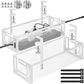 Under Desk Cable Management Tray, 15.7'' No Drill Steel Desk Cable Organizers, Wire Management Tray Cable Management Rack (2 Packs-White)