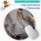 ITNRSIIET Round Mouse Pad with Stitched Edge Premium-Textured Waterproof Non-Slip Rubber Base Desktop Protection Mat Diameter 8.7 inches, Black Grey Marble
