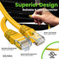 GearIT Cat 6 Ethernet Cable (10-Pack 15 Feet) Cat6 Network Patch, 10Gbps, RJ45, Snagless Cord, Gold-Plated Connectors, Internet for PC, TV, Tablet, Router, Printer, Servers, IT Data Center - Yellow