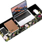 Gaming Mouse Mat Forest Background Pattern XXL XL Large Mouse Mat Long Extended Mouse Pad Desk Mat Non-Slip Rubber Mice Pads Stitched Edges Thin Pad (Floral)