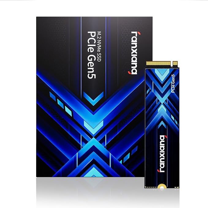 fanxiang 2TB PCIe 5.0 x4 NVMe M.2 SSD,Up to 14000 MB/s,DRAM Cache and SLC NAND,High Performance Solid State Drive for AI Applications, Gaming, PC, Laptop