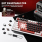 YUNZII B75 PRO Wireless Mechanical Keyboard,75% Layout with Knob,Hot Swap Gasket Custom Structure,Creamy Pre-lubed Switches,RGB Backlit,Bluetooth/Type-C/2.4G for Win/Mac(Cocoa Cream V2 Switch,Black)