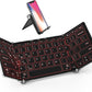 iClever Backlit Foldable Keyboard, BK05 Wireless Folding Keyboard with Backlight, Portable Bluetooth Key Board for Travel, Compact for iPad Tablet Laptop PC Smartphone, Support 4 Devices