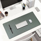 KINGFOM Desk Pad Office Desktop Protecter, PU Leather Desk Mat Blotters Organizer with Comfortable Writing Surface (47.2" x 23.6", Green)
