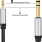 3.5 mm to 6.35 mm Audio Cable 10Ft, Gold-Plated Terminal Silver Color Zinc Alloy Housing 3.5mm 1/8" Male TRS to 6.35mm 1/4" Male TRS Nylon Braided Stereo Audio Cable for CellPhone, Amplifiers(10Ft/3M)