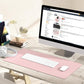 YSAGi Non-Slip Leather Desk Pad Blotter, Waterproof Laptop Computer Desk Keyboard Mat, Table Protector Mat, Large Mouse Pad for Office/Work/Home/Decor(Pink, 31.5" x 15.7")