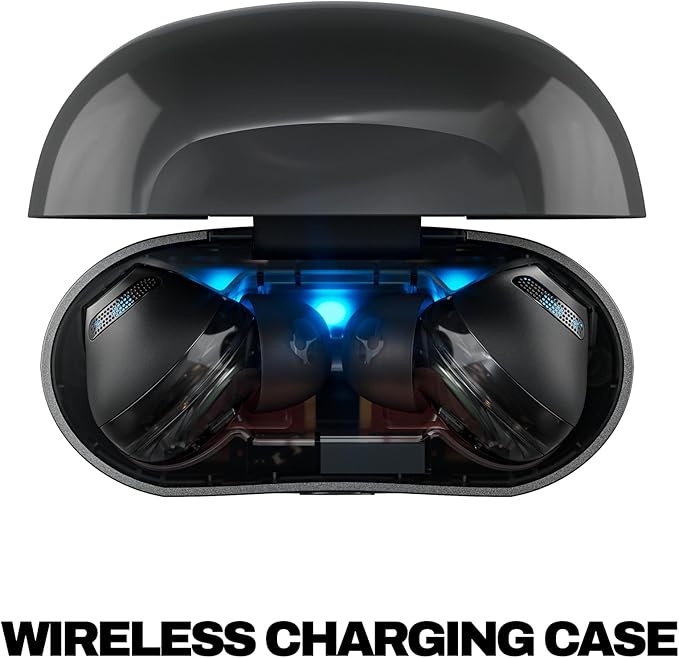 Skullcandy Rail ANC Wireless Earbuds, Bluetooth Headphones, Active Noise Cancelling, Up to 38 Hours Battery, Microphone for iPhone Android, Customizable via Skull-iQ App - True Black