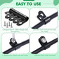 Hicarer 50 Pack R-Type Cable Clip Wire Clamp, Nylon Screw Mounting Cord Fastener Clips with 50 Pack Screws for Wire Management (Black, 1/4inch)