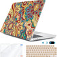 Compatible with 2025 2024-2022 MacBook Air 13 inch Case M4 A3240 M3 A3113 M2 A2681, Hard Shell&Keyboard Film&Screen Film&Webcam Cover for New M4 Mac Air 13.6 inch with Touch ID, Curved Doodle
