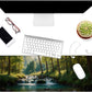 Dynippy Thin Extended Gaming Mouse Pad （31.5 * 11.8 * 0.08 inch） with Stitched Edges Large, Long XXL Keyboard and Mouse pad Desk Mat for Gaming Office & Home - Forest