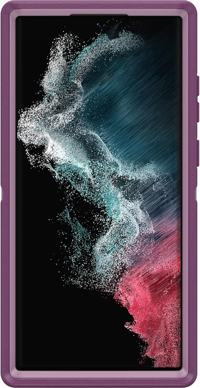 OtterBox Galaxy S22 Ultra Defender Series Case - Happy Purple, Rugged & Durable, with Port Protection, Includes Holster Clip Kickstand
