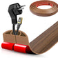 Floor Cord Cover Cable Cavity Self Adhesive Cord Hider Floor 10FT Floor Cable Management Power Cord Protector Floor Electric Cord Covers for Offices, Gym, Exhibitions (Misty Brown Wood, 1.57" x 10')