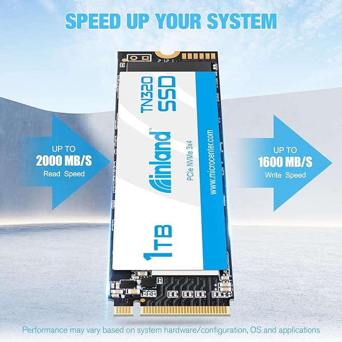 INLAND TN320 1TB NVMe M.2 PCIe Gen3x4 2280 Internal Solid State Drive SSD - Up to 2000 MB/s, 3D NAND, Storage and Memory for Laptop & PC Desktop