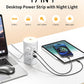 Power Strip Tower with Night Light, 15W Surge Protector Power Strip with USB Ports, 10 FT Extension Cord with Multiple Outlets (12AC+3A+2C) for Home Office Desk DormRoom (White)