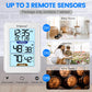 Geevon Digital Hygrometer Indoor Outdoor Thermometer Wireless with Clock, Backlight Temperature Gauge Humidity Monitor, Inside Outside Thermometer with 200ft/60m Range Remote Sensor,White