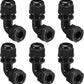 LeMotech M20 Cable Gland, 90 Degree Adjustable 9-14mm Strain Relief, Cord Connectors Nylon Joints with Gaskets, 6 Pcs, Black