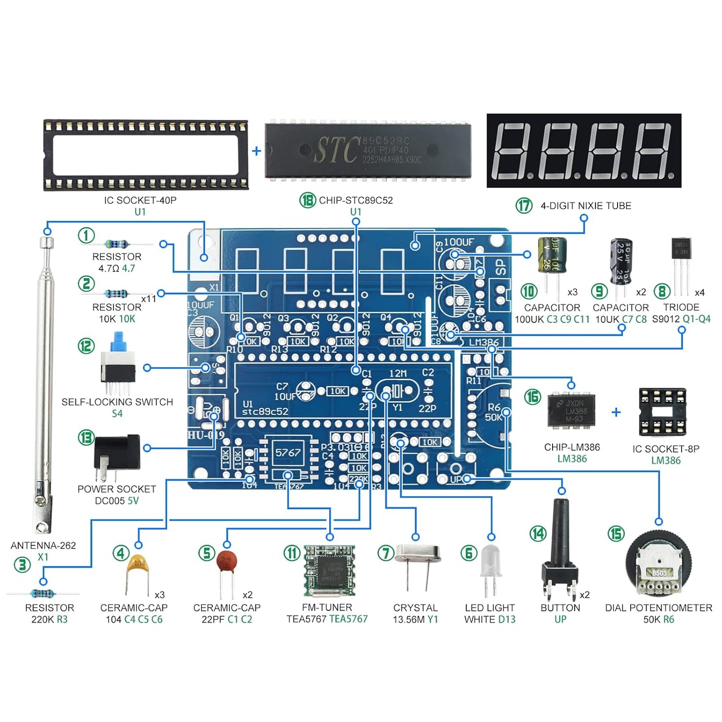 Soldering Practice Electronic Kit Project 51 SCM Kit