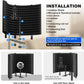 Aokeo Studio Recording Microphone Isolation Shield, Pop Filter.High density absorbent foam is used to filter vocal. Suitable for blue yeti and any condenser microphone recording equipment