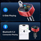 Syncwire Bluetooth 5.4 FM Transmitter Car Adapter 48W (PD 36W & 12W) [Light Switch] [Hi-Fi Deep Bass] [Fast Charge] Wireless Radio Music Adapter LED Display Hands-Free Calling Support USB Drive, Red
