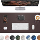 PU Leather Mouse Pad & Desk Mat - 31.5"x15.7" Large Non-Slip Office Desk Pad, Waterproof Laptop & Writing Surface, Premium Workstation Cover for Home & Office (Coffee Brown)