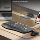 ProtoArc Ergonomic Keyboard Mouse, EKM01 Plus Full Size Wireless Bluetooth Ergo Keyboard Mouse Combo, Cushioned Palm Rest, Split Design, Rechargeable, Compatible for Windows, Mac OS - Gray and Black