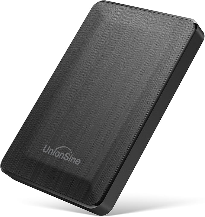 UnionSine 2.5" Portable External Hard Drive 1TB, USB 3.0 Type-C HDD Storage Compatible for PS4, Xbox, PC, Mac, TV, Desktop, Laptop(Black) HD3513