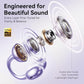 Kinglucky ClipFree Open-Ear Headphones, Butterfly-Inspired Ear-Cuff Design, Stylish & Comfortable Clip-On Ear Buds, Wireless Earbuds for Women, Long Battery Life, Great for Gifting - Purple