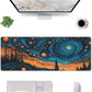 Gaming Mouse Pad, Large Non-Slip Rubber Base Mousepad, Keyboard Mouse Mat, Desk Pad with Stitched Edges, 31.5x11.8inch, Abstact Sky