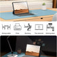 YSAGi Leather Desk Protector, Office Mat, Large Mouse Mat, Non-Slip PU Leather Blotter, Laptop Desk Pad, Waterproof Writing Pad for Office and Home (Ice Blue, 23.6" x 13.8")