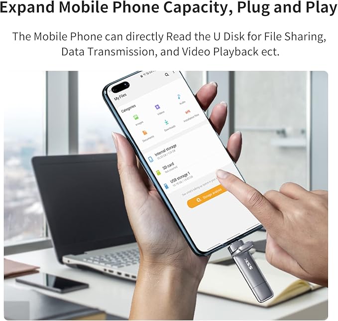 SSK 512GB Dual USB C Flash Drive, 2-in-1 Type C+USB A 3.2 Gen2 External Solid State Thumb Drive,Speed Up to 550MB/s Memory Stick Data Storage for iPhone 15/16/17/Android Phone/Tablet/MacBook/Windows