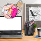 2 Pack Pen Holder Mesh Round Pencil Holder Desktop Organizer 3 Compartments, Black