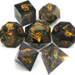 Haxtec Sharp Edge Dice Set DND Dice Black Resin Dice Iridecent Mylar Galaxy D&D Dice for RPG Role Playing Compatible with Dungeons and Dragons Gift