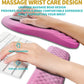 Hokafenle 2 in 1 Ergonomic Mouse Pad Wrist Support & Wrist Rest for Computer Keyboard Set, with Relieve Carpal Tunnel Pain Massage Bulge and Full Memory Gel Design (2In1 Set, Sweet Pink)