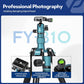Fotopro Mini Tripod with Ball Head Phone Mount Detachable Selfie Stick Folded only 8.6" Max Load up to 6.6 lbs FY-810 Blue
