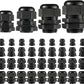 PENGLIN Cable Glands NPT Nylon Cable Connector, Strain Relief Cord Connector, IP68 Waterproof Adjustable Locknut(1/4" 1/2" 3/4" 1" Glands Combo (40Pack))