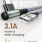 AINOPE Type C Cable [3-Pack, 6.6FT] Right Angle, 3.1A USB Type C Cable Fast Charging, Nylon Braided Type C Charging Cable Fast Charger Compatible with Samsung Galaxy S10 S9 S8 S20 Plus, Note 10 9 8